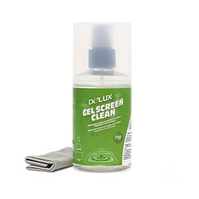 Чистящий набор Delux Gel Screen Clean [для экранов и мониторов (LCD, OLED), гель 200 мл., салфетка]