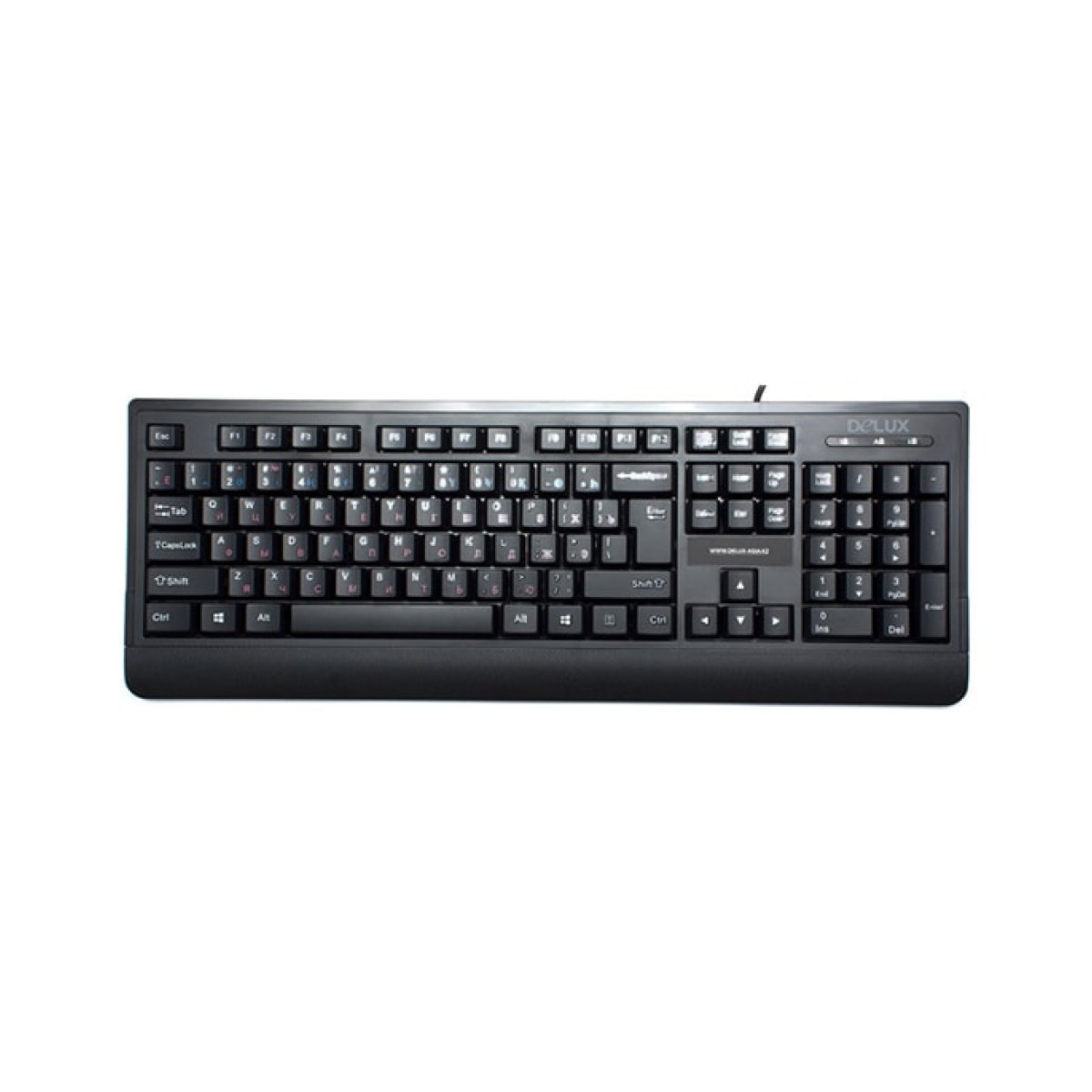 Клавиатура Deluxe DLK-6010UB (Анг/Рус/Каз, Проводное, Черный)