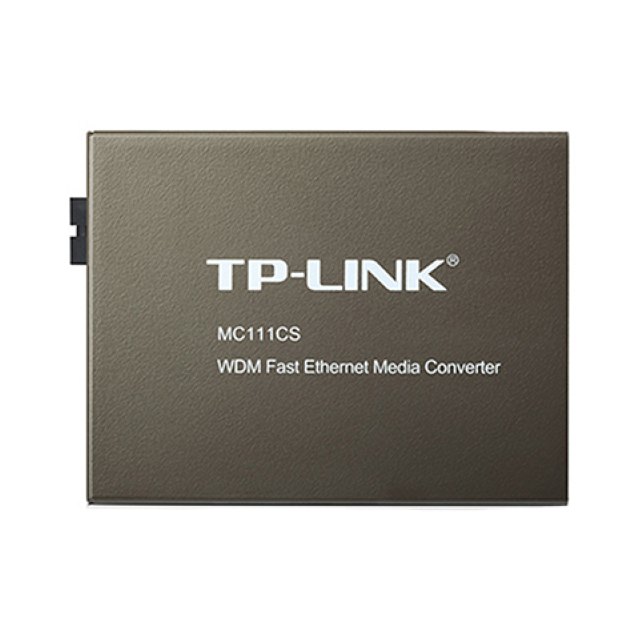 Медиаконвертер, TP-Link, MC111CS, WDM, с 1 портом 10/100Base-TX и 1 портом 100Base-FX с разъемом SC (ТХ: 1550 нм. RX: 1310 нм