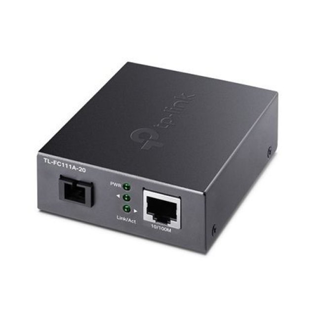 Оптический медиаконвертер FE WDM TP-LINK TL-FC111A-20 <100BASE-TX to 100BASE-FX, 1 оптоволоконный разъём SC 100 Мбит/с, 1 пор