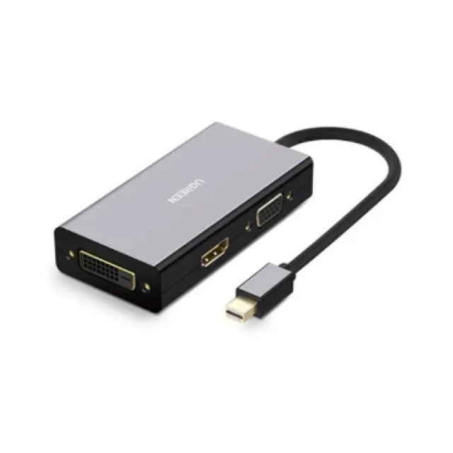 Конвертер Ugreen MD114 Mini DP To HDMI/ VGA/ DVI(24+1) Converter Black, 20418