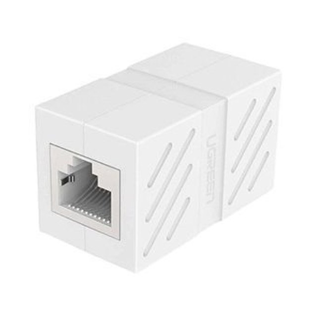 Разъем сетевой UGREEN NW114 RJ 45 Network Keystone Jack In-Line Coupler Female to Female 1pcs (White) 20311