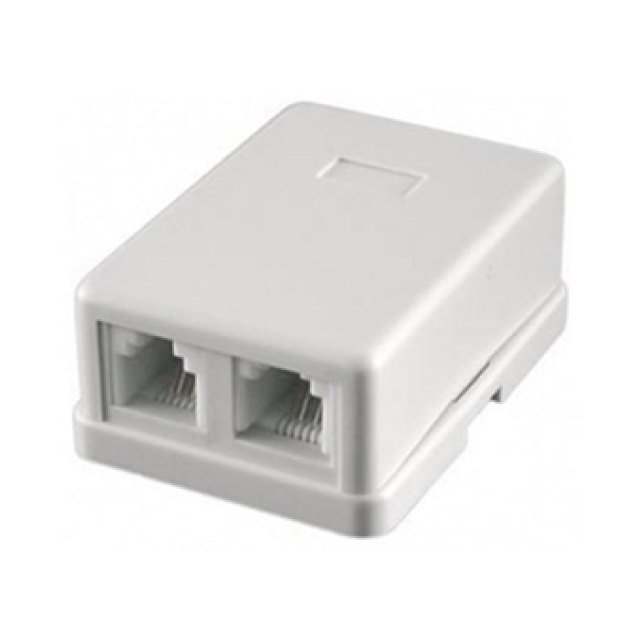 Двухпортовая розетка RJ 45 Abstruseness (без модуля) белая