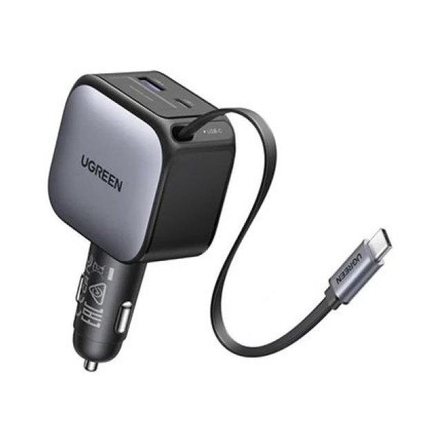 Автомобильное ЗУ Ugreen EC602 60W 1C1A Fast Car Charger with Retractable Cable, 55212B