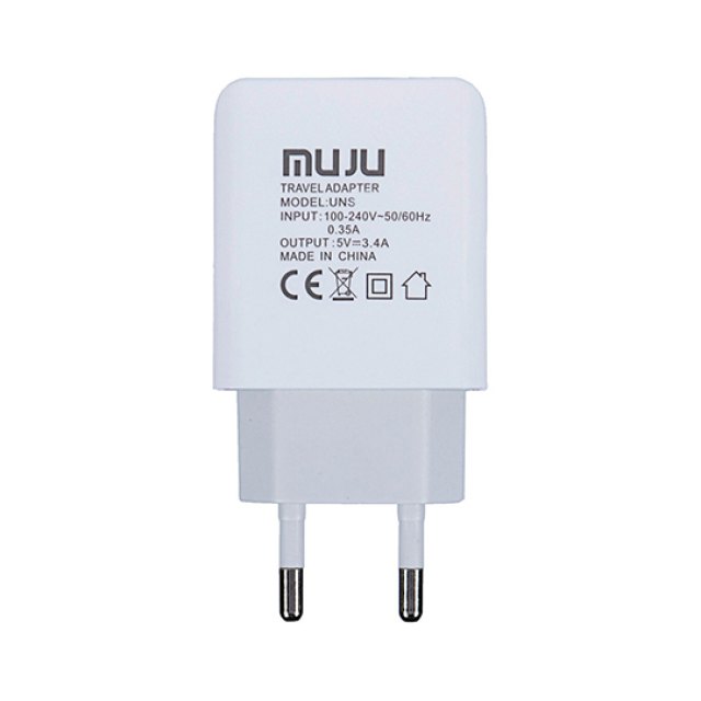 Зарядка с 220 на USB 5V/ 3.1A /1A UNS-616 Muju