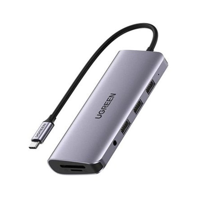 Конвертер Ugreen CM512 USB-C To 3*USB 3.0 A+HDMI+RJ45+PD 60515