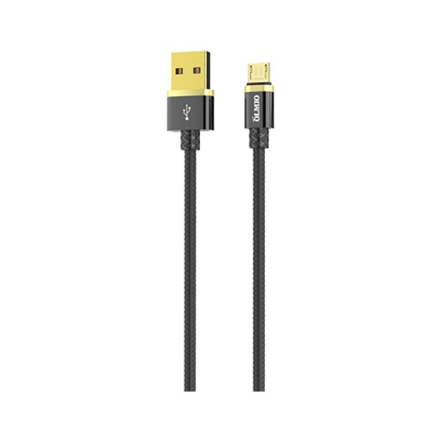 Кабель Olmio Deluxe, USB 2.0 - microUSB, 1м, 2.1A, черный 038853