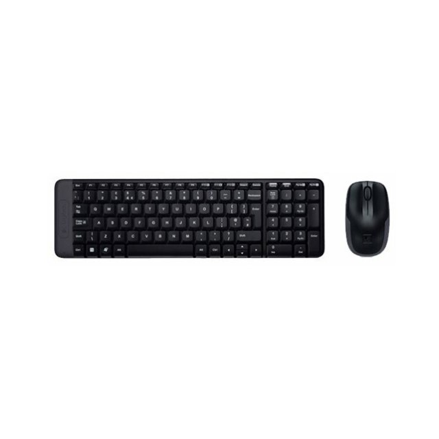 Клавиатура + мышь Logitech MK220 (Анг/Рус, Проводное, Черный)