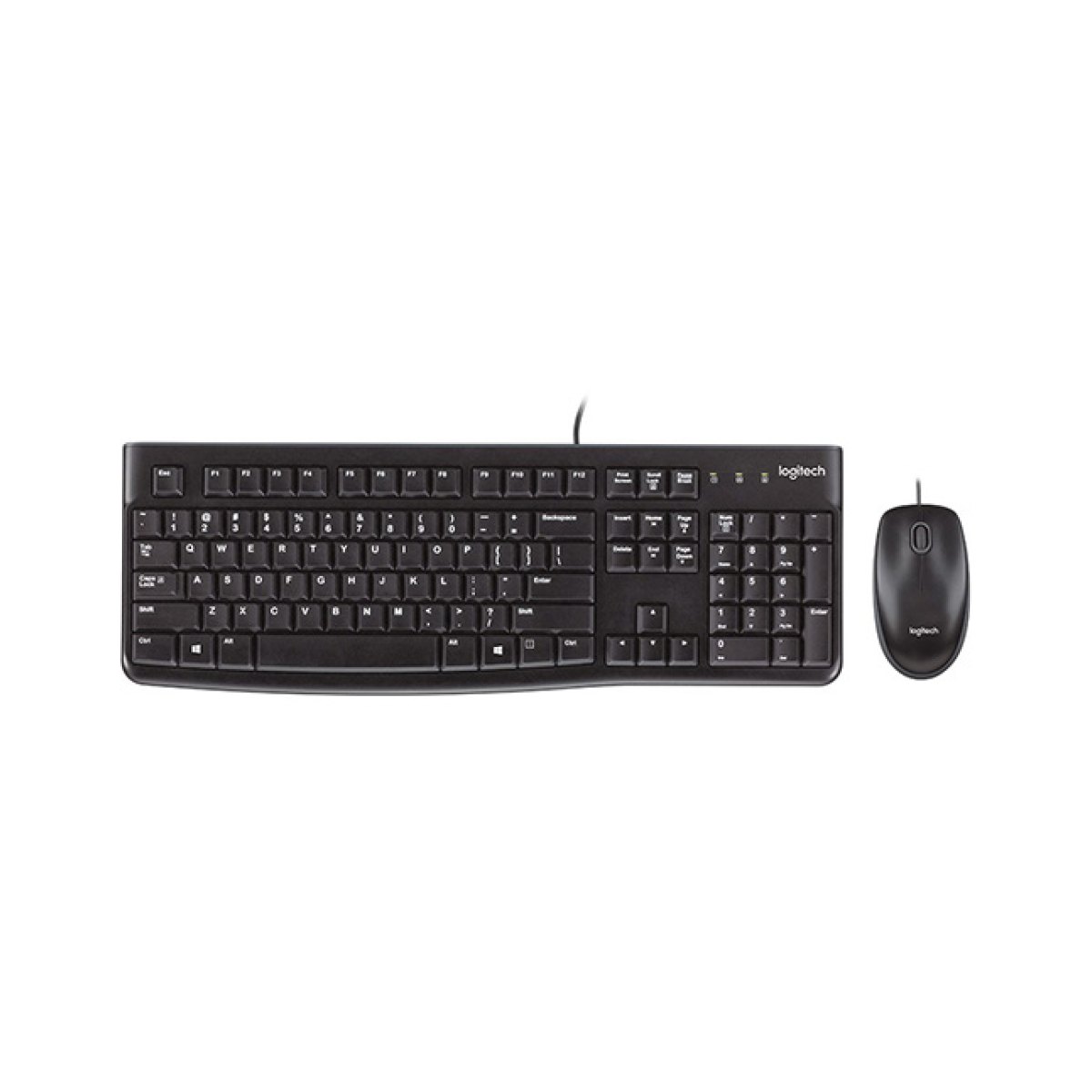 Клавиатура + мышь Logitech MK120 (Анг/Рус, Проводное, Черный)