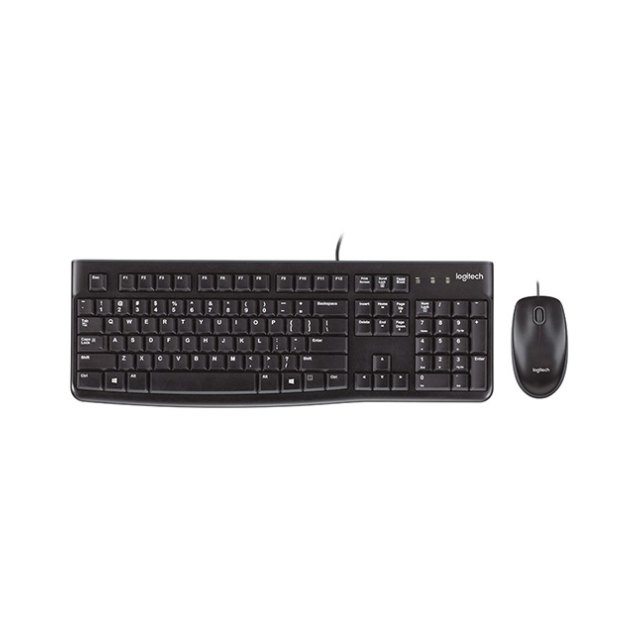 Клавиатура + мышь Logitech MK120 (Анг/Рус, Проводное, Черный)