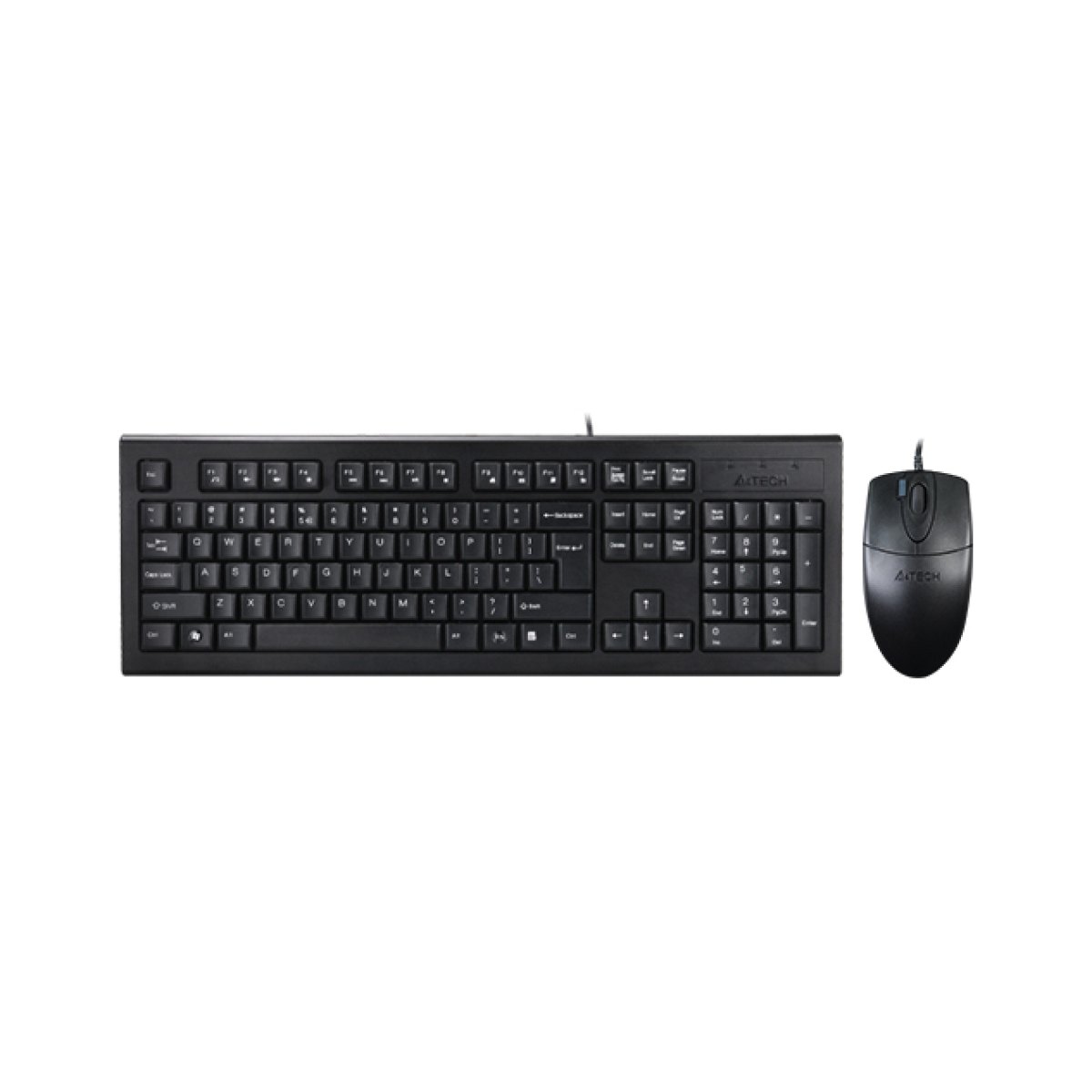 Клавиатура + мышь A4Tech KR-8520D (Анг/Рус/Каз, Проводное, Черный)