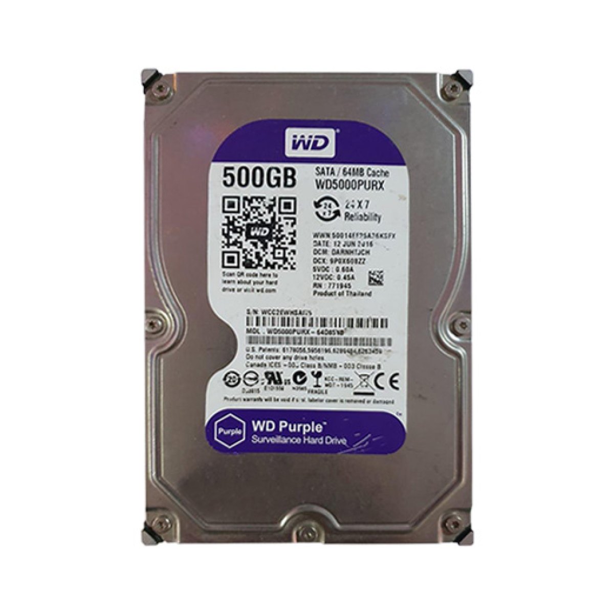 Жесткий диск Western Digital Purple WD5000PURX 500 GB