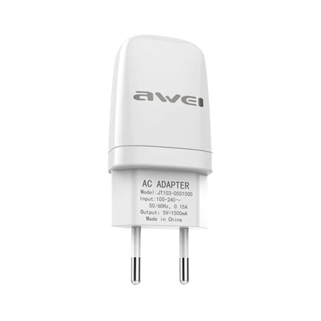 Зарядка с 220 на USB 5V/ 2.1A  Awei C-821  Выходная мощность: 5 Вт; Максимальная мощность: 10 Вт ,Номинальная сила тока: 2 А;