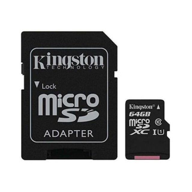 Карта памяти 64 Гб. Kingston SDCS/64GB, Черный