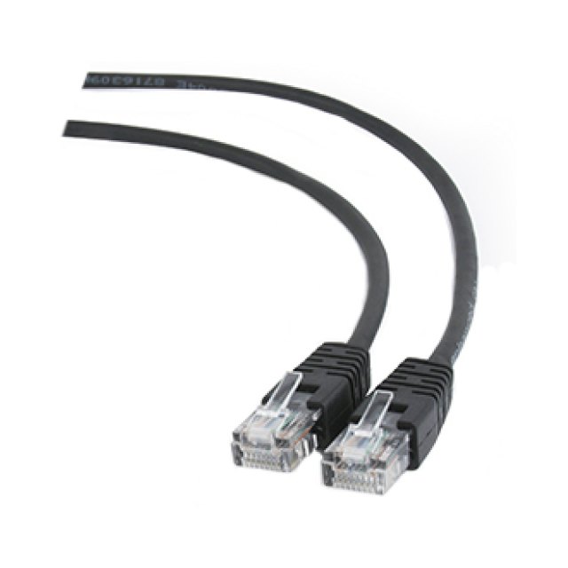 Патч-корд Cablexpert PP12-1M/BK, черный ,Cable Patch cord UTP 5e-Cat 1 m
