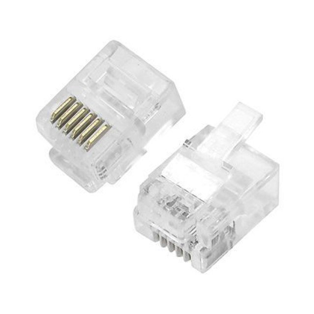 Коннектор RJ-12 Cablexpert MP-6p6c, упаковка ,Connector(в пакете 100 штук)