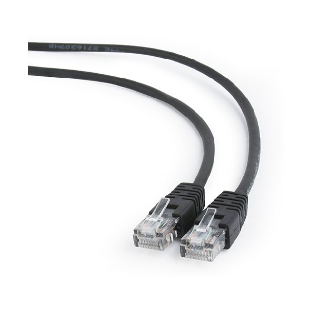 Патч-корд UTP Cablexpert PP12-5M/BK кат.5e, 5м, литой, многожильный (чёрный)