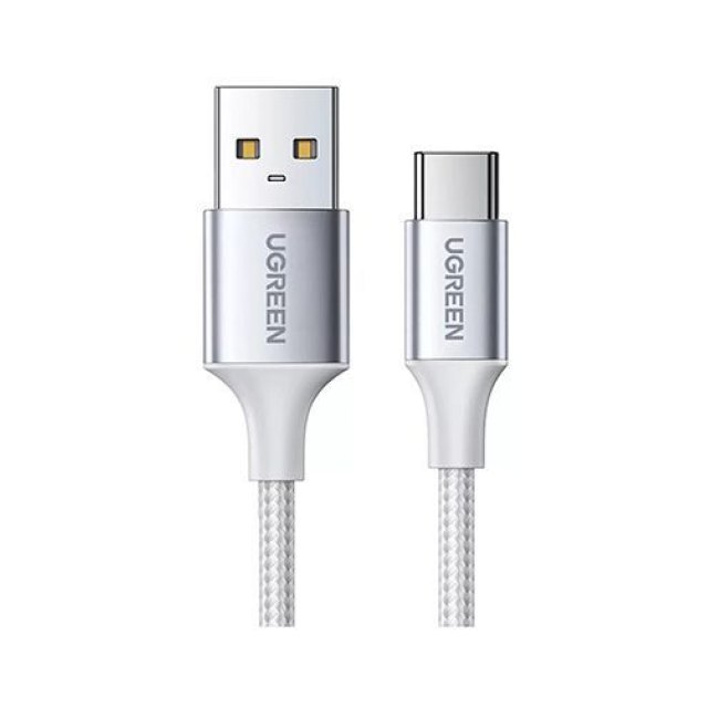 Кабель UGREEN US288 USB-A 2.0 to USB-C Cable Nickel Plating Aluminum Braid 0.5m (White)