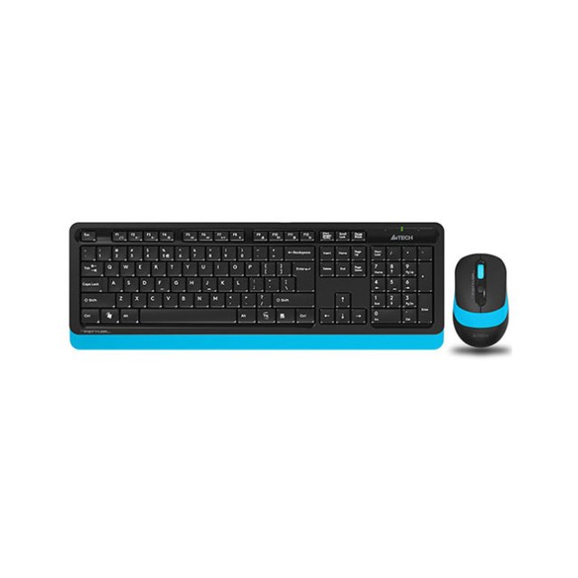 Клавиатура + мышь A4Tech FG-1010-BLUE (Анг/Рус/Каз, Беспроводное, Черный, голубой)