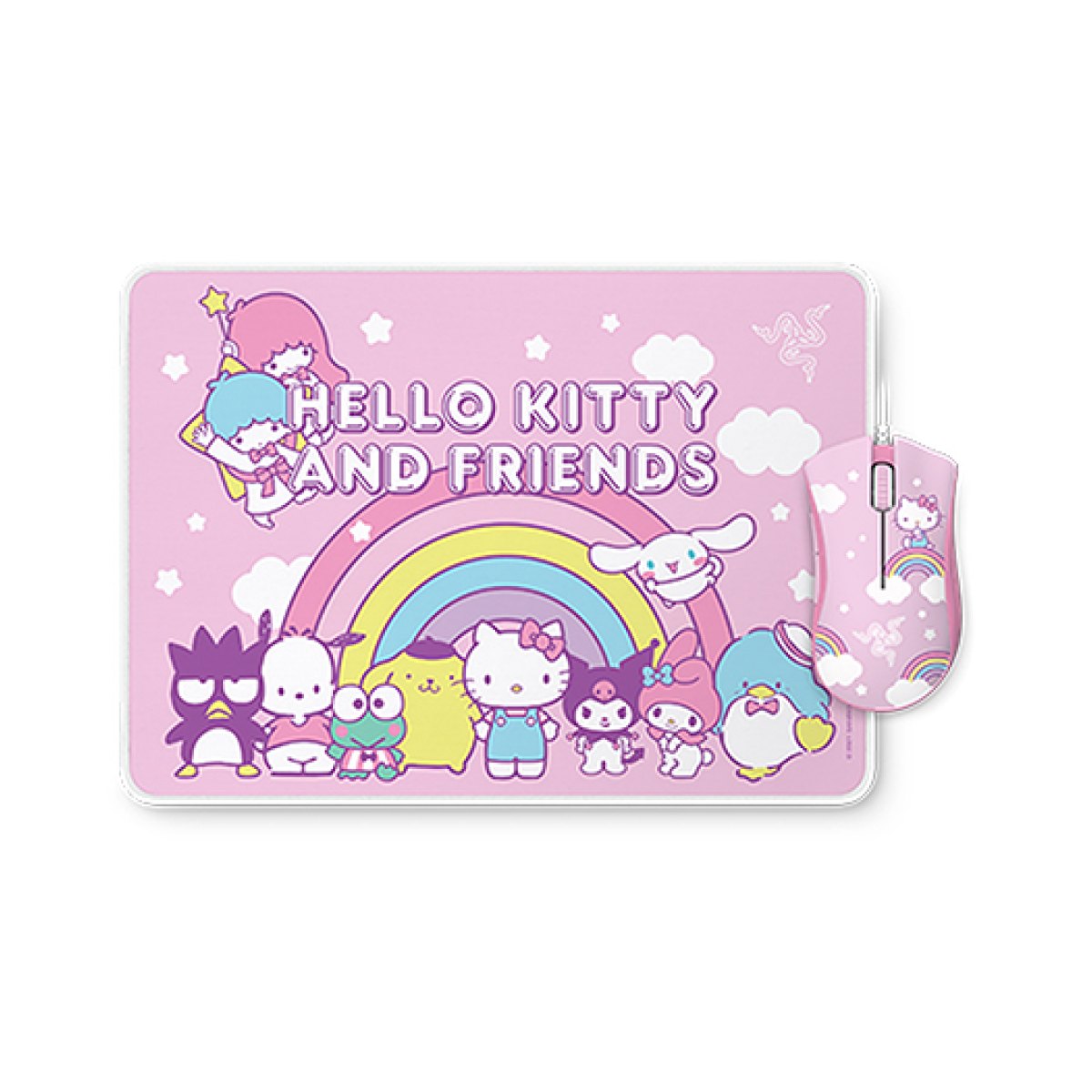 Мышь Razer DeathAdder Essential & Goliathus (Hello Kitty), Черный, USB