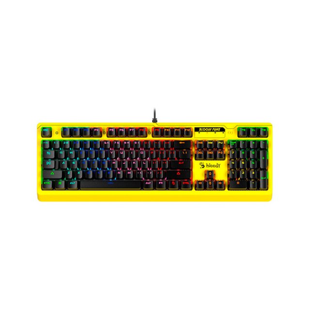 Игровая клавиатура Bloody B810RC YELLOW (Анг/Рус/Каз, Проводное, Черный, желтый)