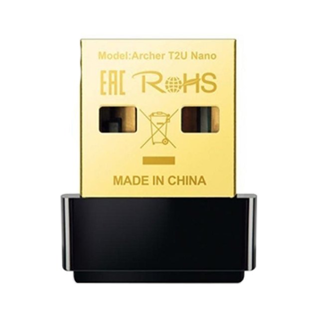 Сетевой адаптер беспроводной USB AC600 Tp-Link Archer T2U Nano <AC600 Dual Band Wireless USB Adapter, 1T1R, 433Mbps at 5GHz +
