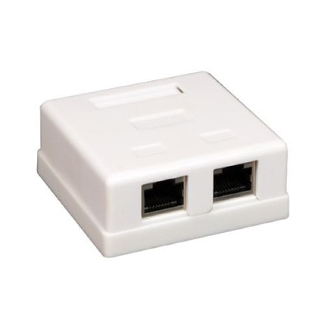 Розетка сетевая SHIP [Cat.5e, RJ 45 2-портовая, (без модуля), белая]