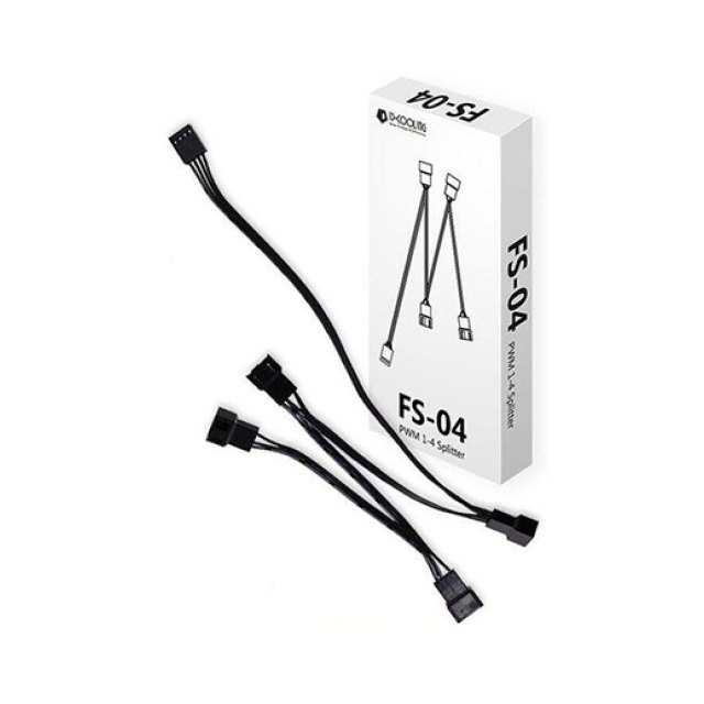 Кабель-разветвитель ID-Cooling FS-04, Cable splitter input port 1x4pin, output port 3x3pin