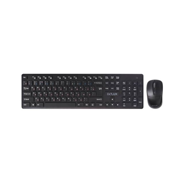 Клавиатура + мышь Deluxe DLD-1505OGB (Анг/Рус/Каз, Беспроводное, Черный)