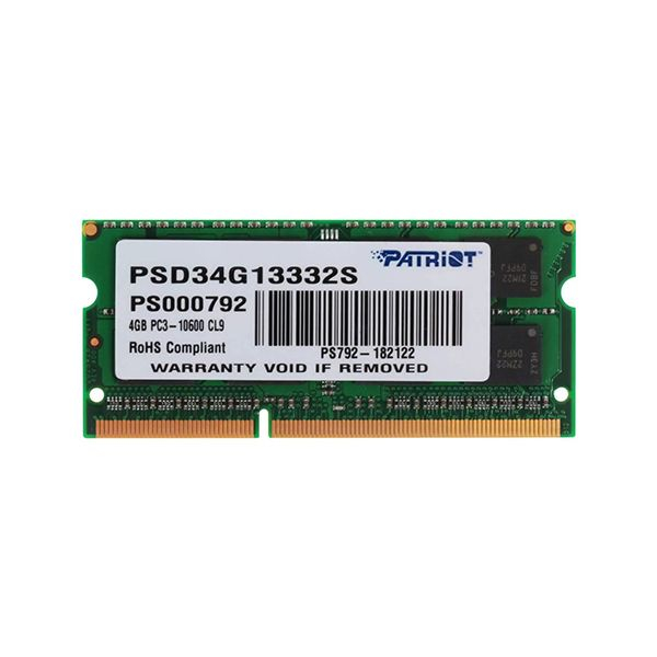 Оперативная память для ноутбука Patriot DDR4 4 ГБ 1333 МГц (PSD34G13332S) в Шымкенте от производителей  с доставкой по Казахстану