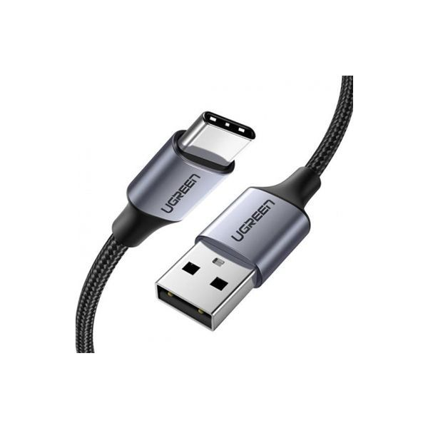 Кабель UGREEN US288 USB-A 2.0 to USB-C Cable Nickel Plating Aluminum Braid 1.5m (Black) 60127 в Шымкенте от производителей  с доставкой по Казахстану