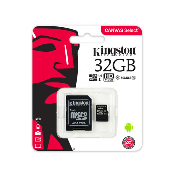 Карта памяти 32 ГБ Kingston SDCS/32GB microSD, Черный