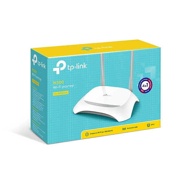 Роутер WiFi (маршрутизатор) TP-Link TL-WR840N, Белый в Шымкенте от производителей  с доставкой по Казахстану