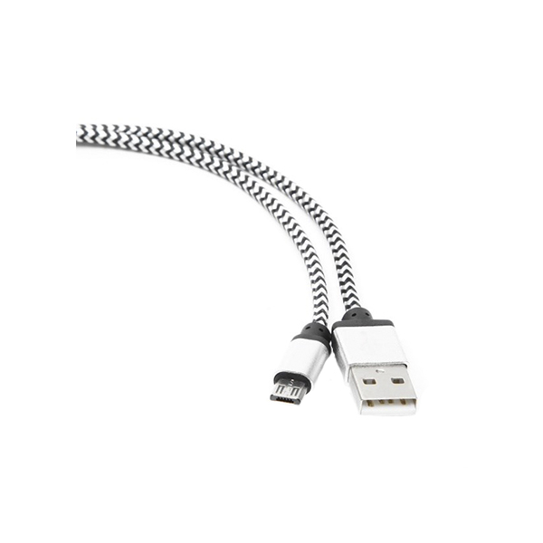 Кабель USB 2.0 Cablexpert CC-mUSB2sr1m, USB-MicroUSB, 1м, нейлоновая оплетка, алюм разъемы, серебри в Шымкенте от производителей  с доставкой по Казахстану