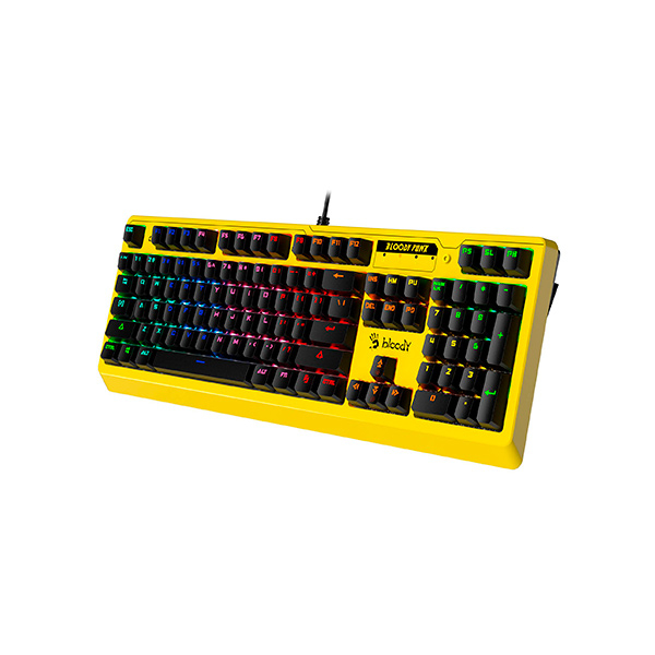 Игровая клавиатура Bloody B810RC YELLOW (Анг/Рус/Каз, Проводное, Черный, желтый)