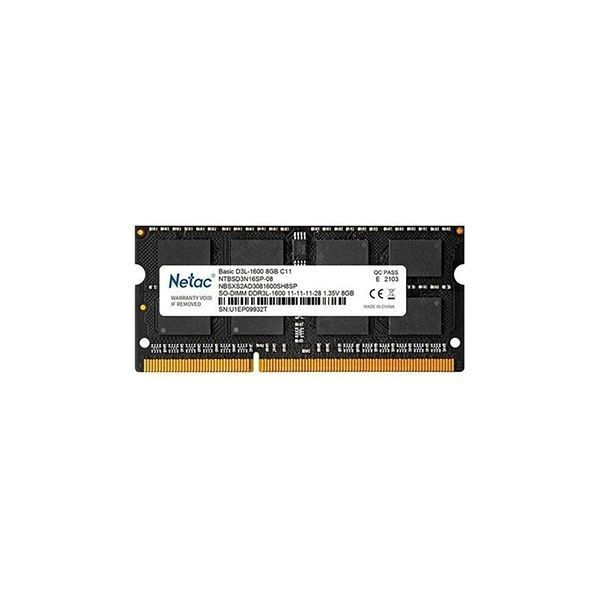 Оперативная память Netac DDR3 8 ГБ 1600 МГц (NTBSD3N16SP-08) в Шымкенте от производителей  с доставкой по Казахстану