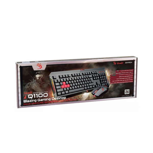 Клавиатура + мышь Bloody Q1100 (Анг/Рус/Каз, Проводное, Черный, красный)