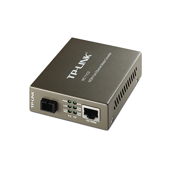 Медиаконвертер, TP-Link, MC111CS, WDM, с 1 портом 10/100Base-TX и 1 портом 100Base-FX с разъемом SC (ТХ: 1550 нм. RX: 1310 нм