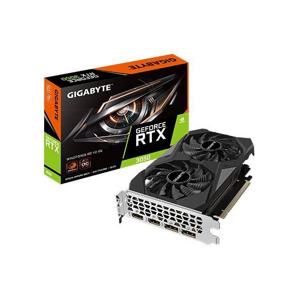 Видеокарта Gigabyte RTX 3050 Windforce OC V2 6 ГБ, GV-N3050WF2OCV2-6GD в Шымкенте от производителей  с доставкой по Казахстану