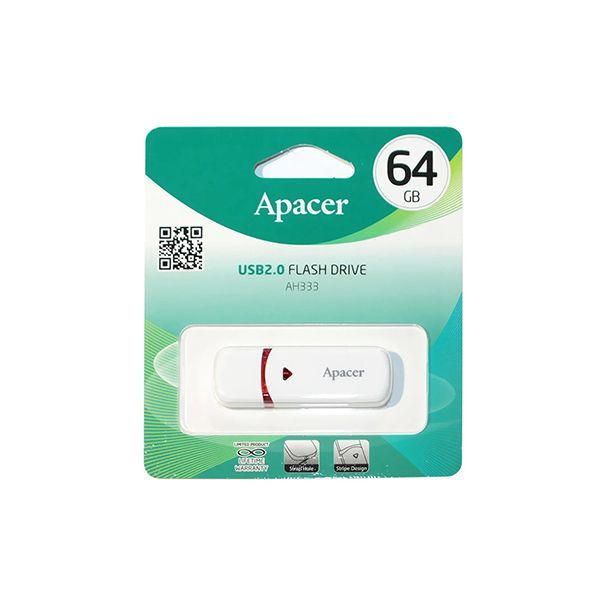 USB-накопитель Apacer AH333 AP64GAH333W-1 64GB Белый в Шымкенте от производителей  с доставкой по Казахстану