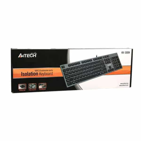 Клавиатура A4Tech KV-300H (Анг/Рус/Каз, Проводное, Черный, серый) в Шымкенте от производителей  с доставкой по Казахстану