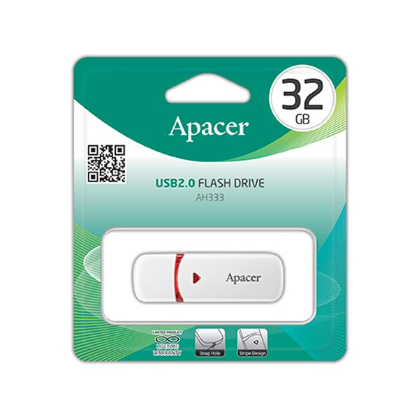 USB Флешка 32 ГБ Apacer AP32GAH333W-1 USB 2.0, Белый