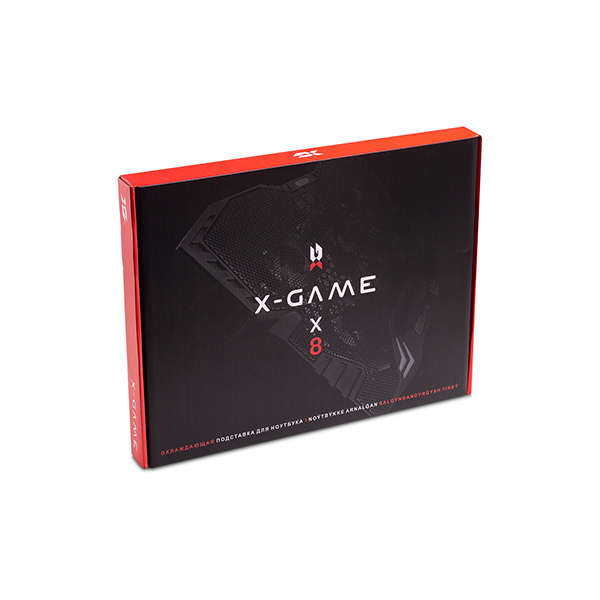Охлаждающая подставка для ноутбука, X-Game, X8, 15,6", Вентилятор 6*7см, 1800±10%RPM, USB 2.0, Габариты 365х297х30мм, Чёрный  в Шымкенте от производителей  с доставкой по Казахстану