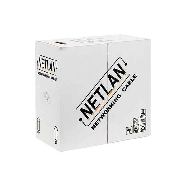 Кабель NETLAN U/UTP 4 пары , Cat.5e, 100Мгц , одножильный , CCA (омедненный алюминий) внешний (метражем), 305м , черный