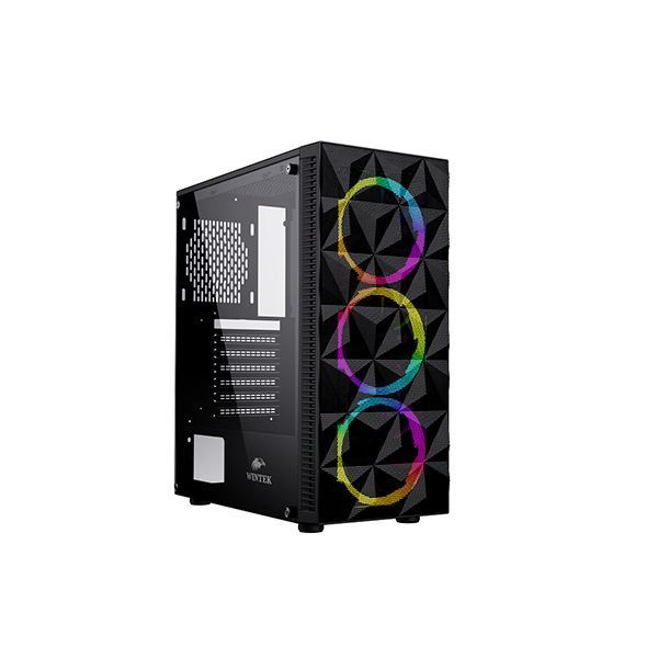Корпус Wintek Spike G02 TG, ATX/Micro ATX, USB 1*3.0/2*2.0, HD-Audio+Mic, 0,5 mm, 3*12cm ARGB fan (+controller), tempered gla в Шымкенте от производителей  с доставкой по Казахстану