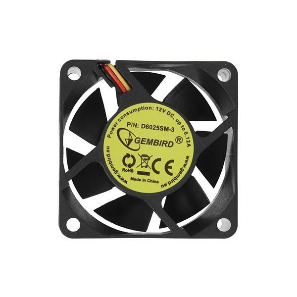 Вентилятор Gembird, D6025SM-3, 60x60x25mm, 3pin в Шымкенте от производителей  с доставкой по Казахстану
