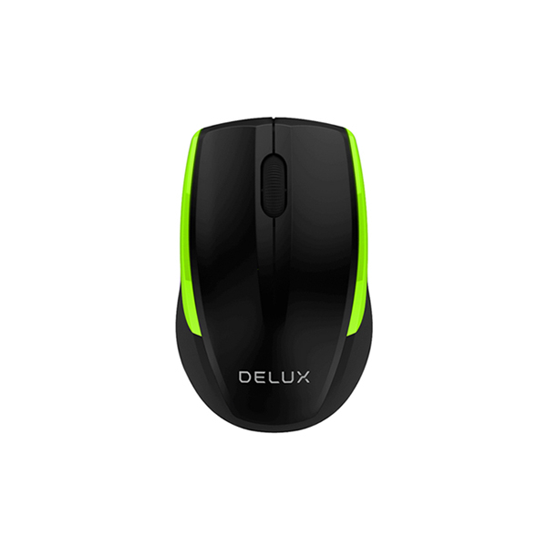 Мышь Deluxe DLM-321OGB, Черный, зеленый, USB
