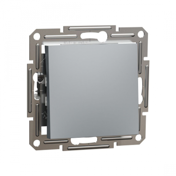 Выключатель 1 клавишный SE EPH0400162 Asfora проходной механизм сталь в Шымкенте от производителей  с доставкой по Казахстану