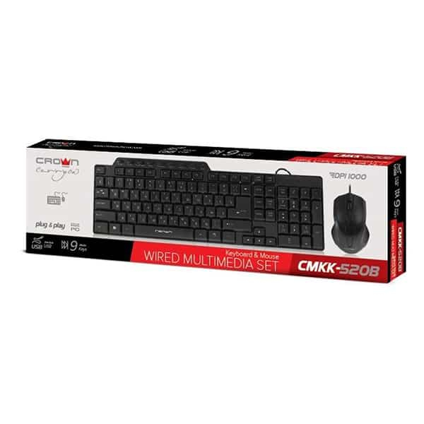 Клавиатура + мышь Crown CMMK-520B Black, USB