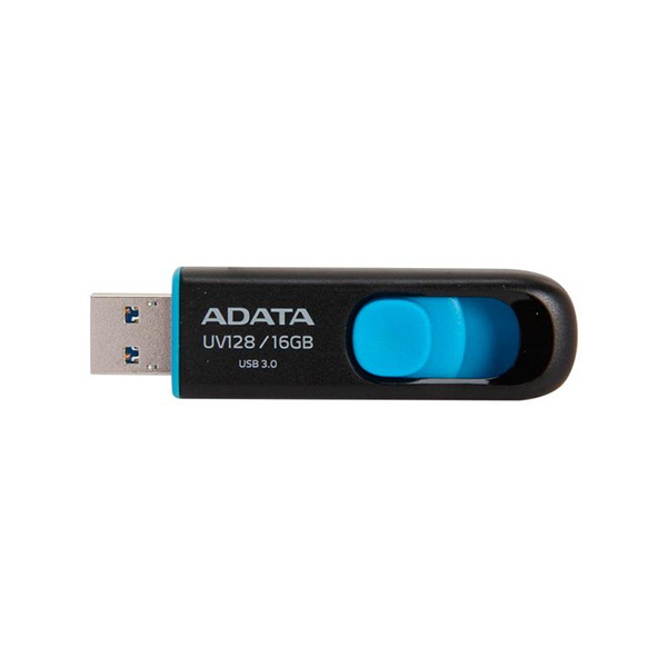 USB Флешка 16 ГБ ADATA AUV128-16G-RBE USB 3.2, Черный, голубой